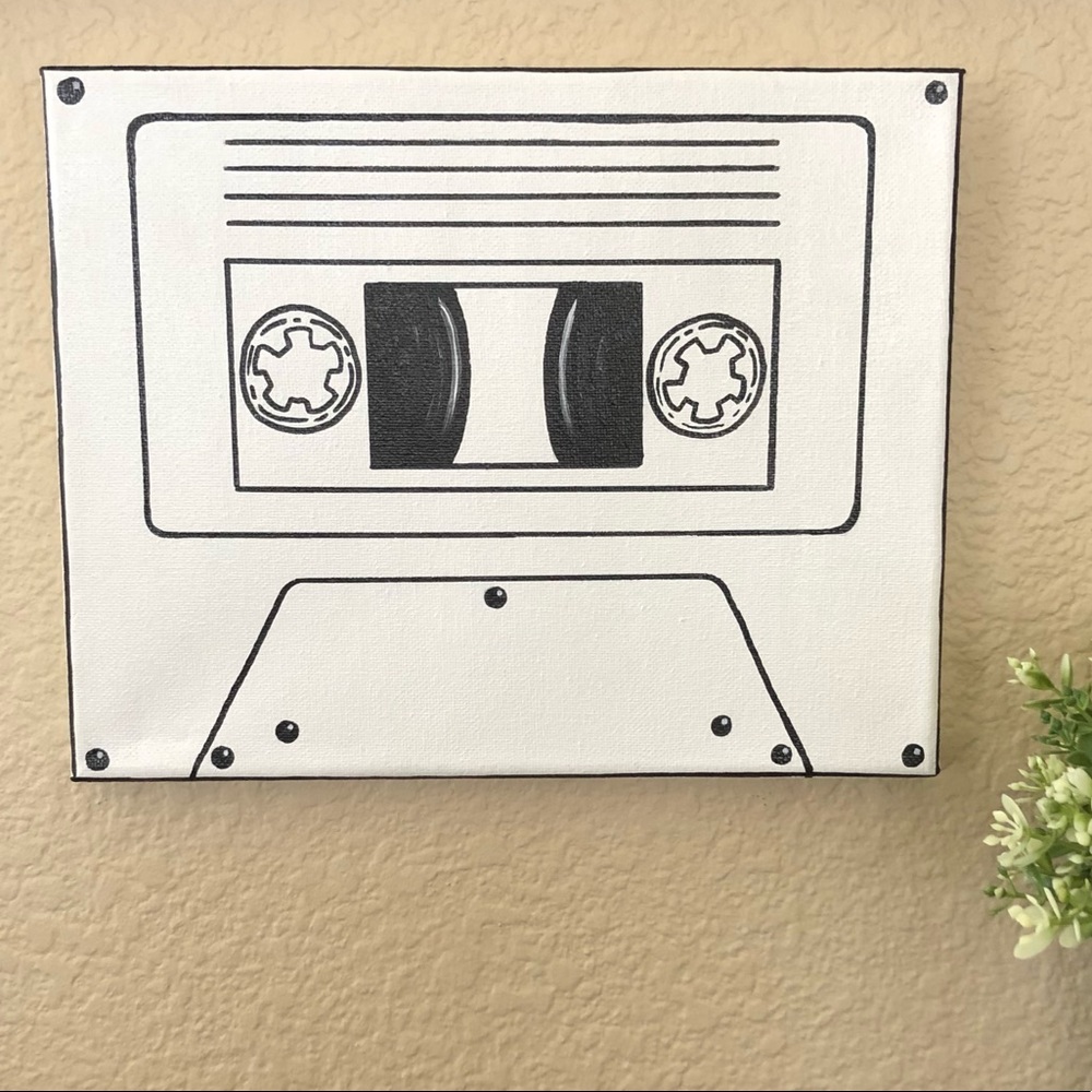 Wall Painting Cassette Tape Canvas Art